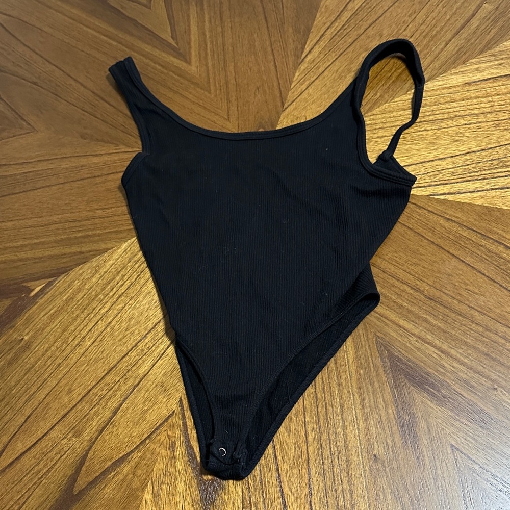 Forever 21 Black Ribbed backless Bodysuit